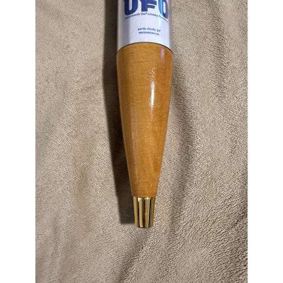 Harpoon UFO White & Octoberfest 11” Beer Tap Handle Wood Keg Kegerator Man Cave - Picture 7 of 8